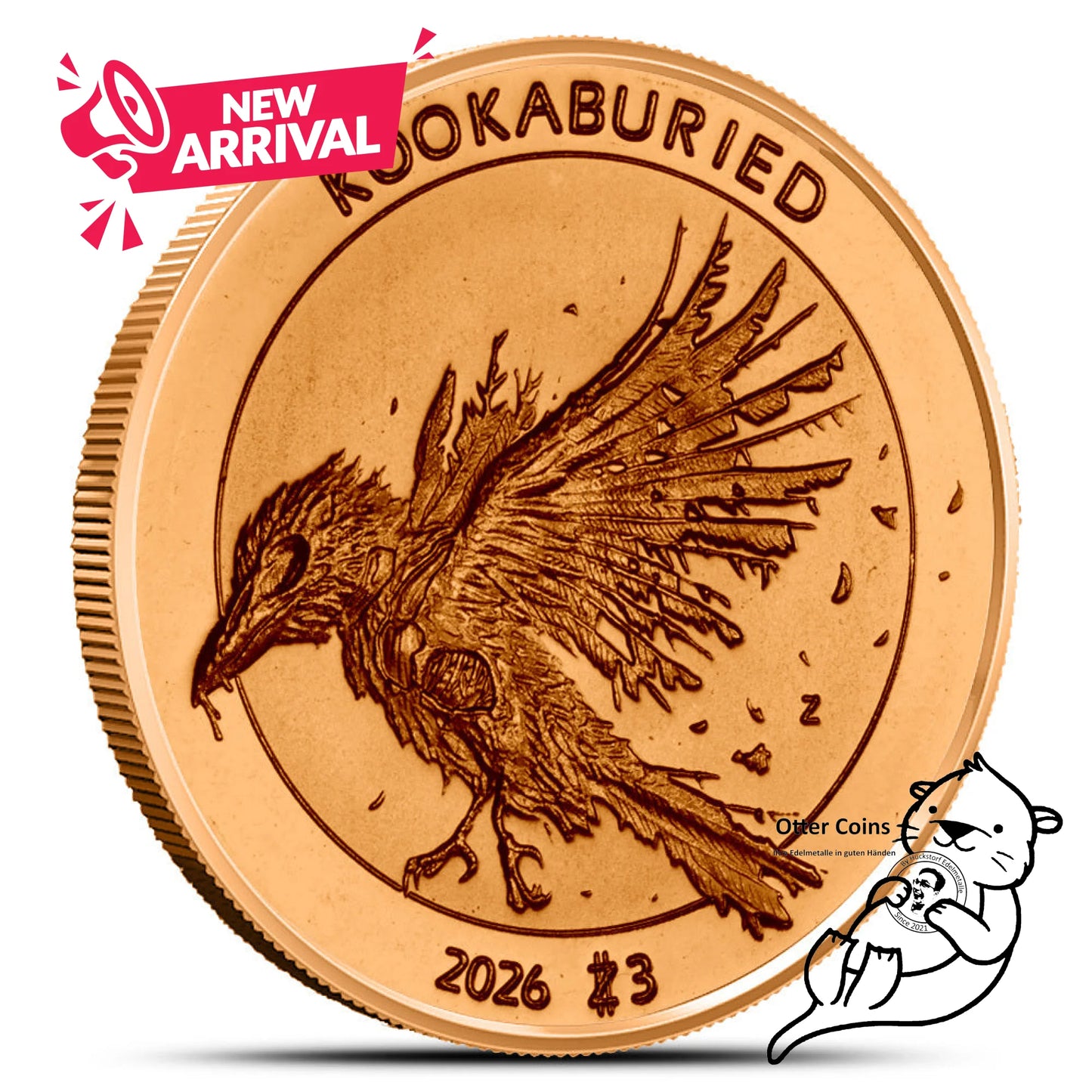 1oz Kupfer Zombucks World Kookaburied Round