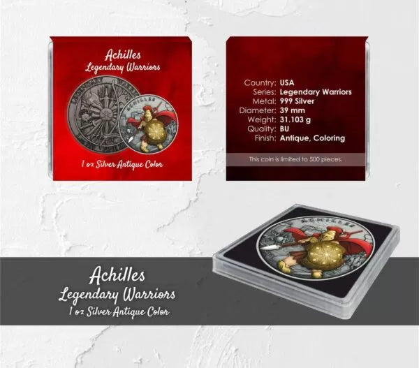 Antik Color USA - Legendary Warriors - Achilles Ag999 1 Oz