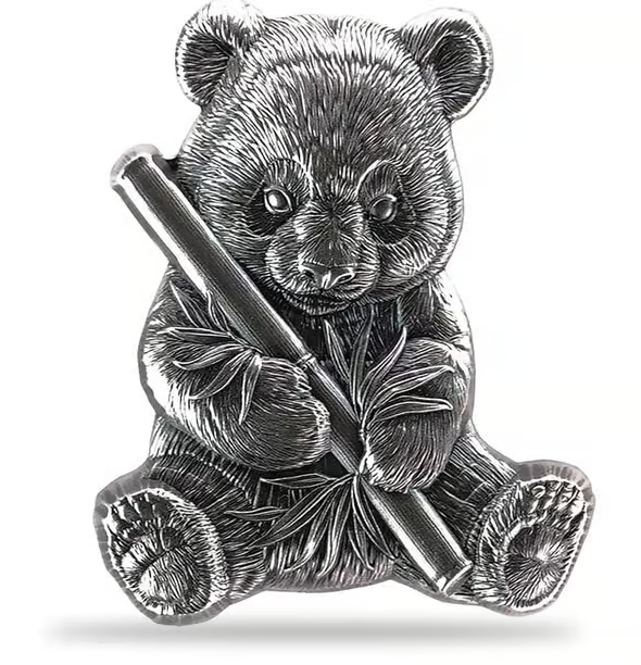 Chad 1 oz Silber Panda Shaped High Relief Coin 2023*