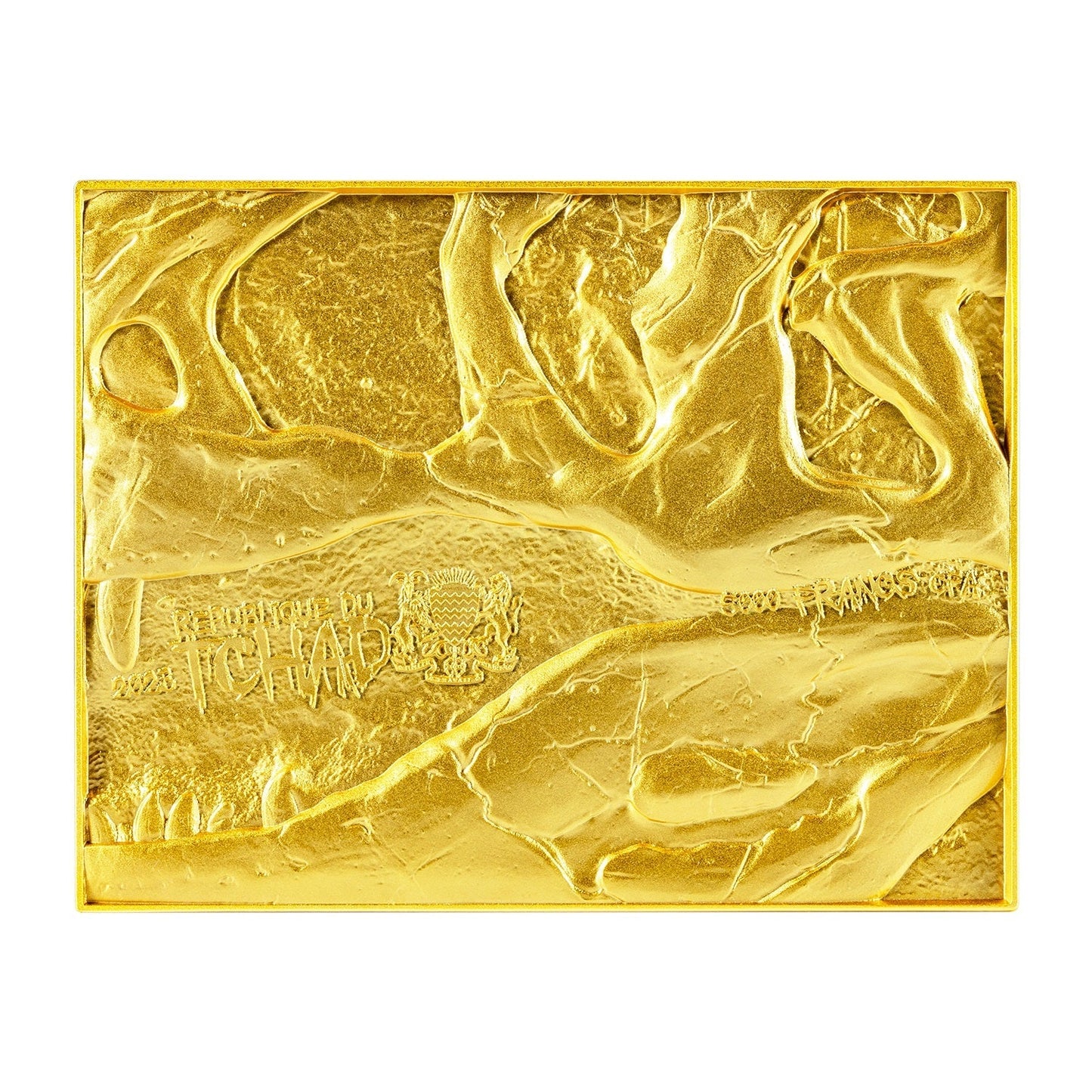 Chad 2023 T - Rex Fossil Gilded Silbermünze *