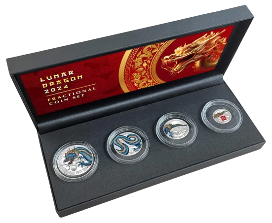 Fiji 4Coin Set 1,85oz Silbermünzen Drache 2024*