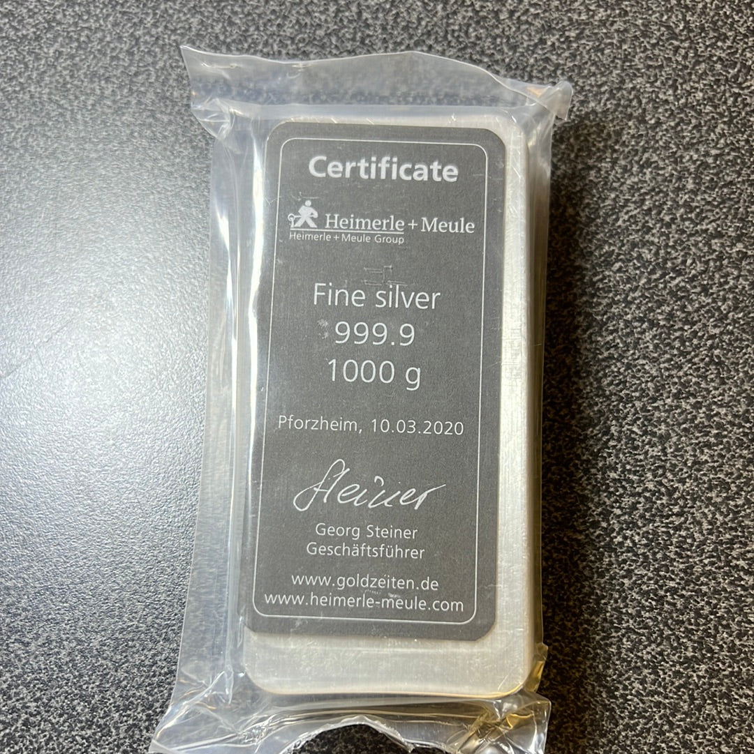 Germania/Heraeus/Degussa/Geiger 1kg Silberbarren*