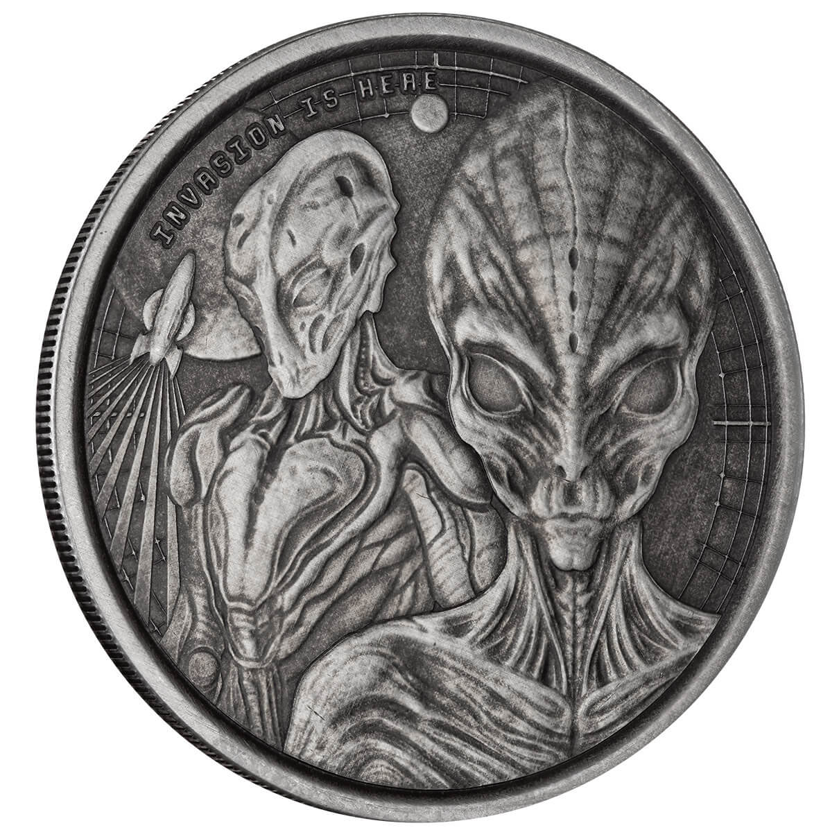 Ghana Alien Antik Finish 1 oz Silbermünze 2023*