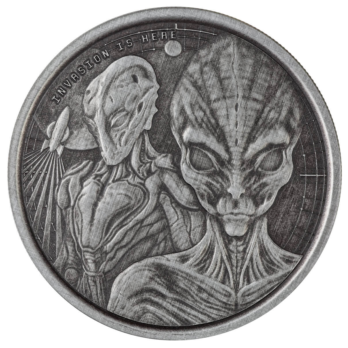 Ghana Alien Antik Finish 1 oz Silbermünze 2023*