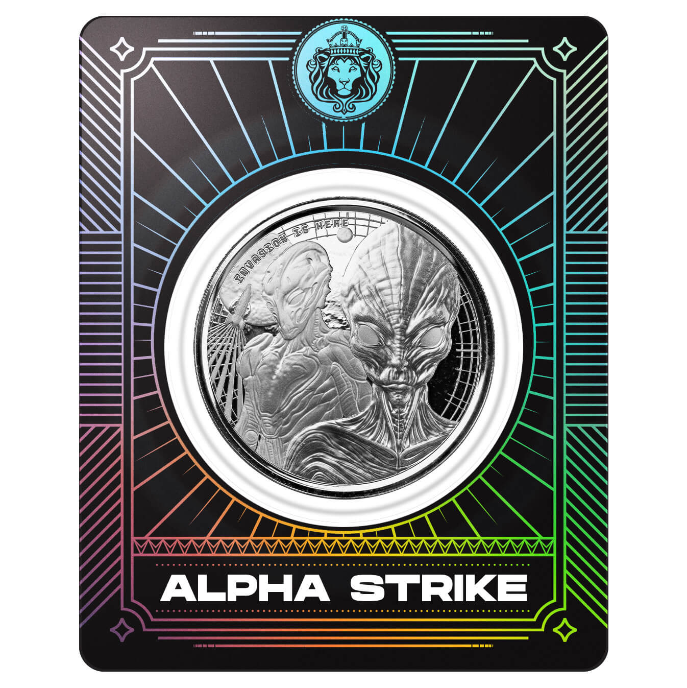 Ghana Alien Proof-Like Alpha Strike 1 oz Silbermünze 2023