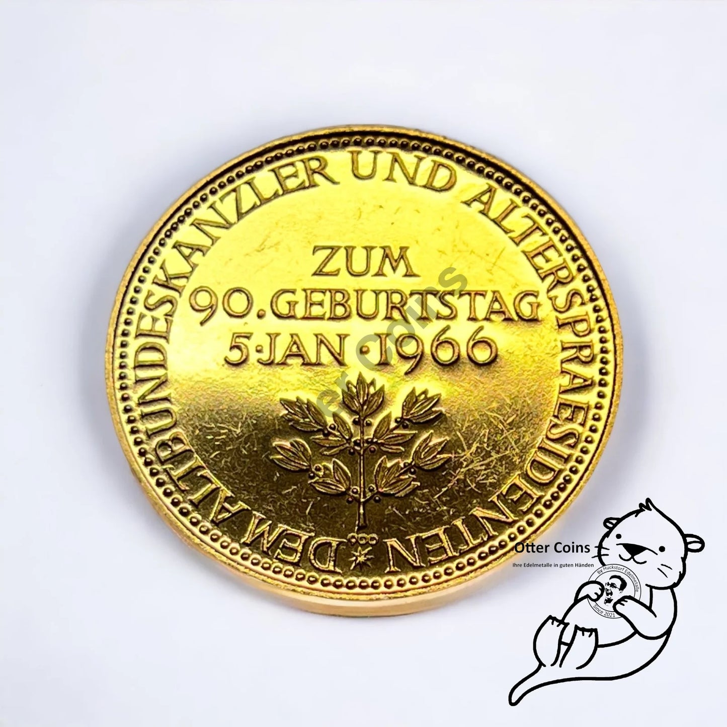 Konrad Adenauer 1966 zum 90. Geburtstag Goldmünze**
