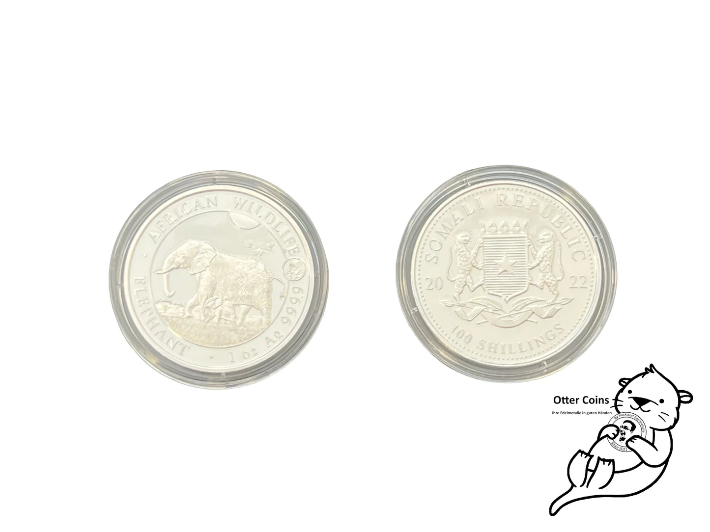Somalia Elefant Privy Tiger 1 Oz Silbermünze 2022*