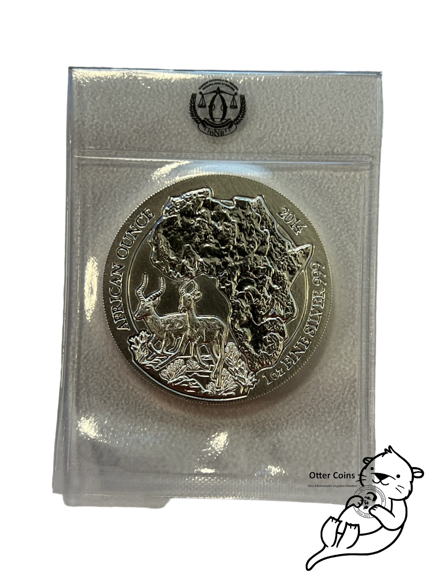 Ruanda Antilope 1 Oz Silbermünze 2014*