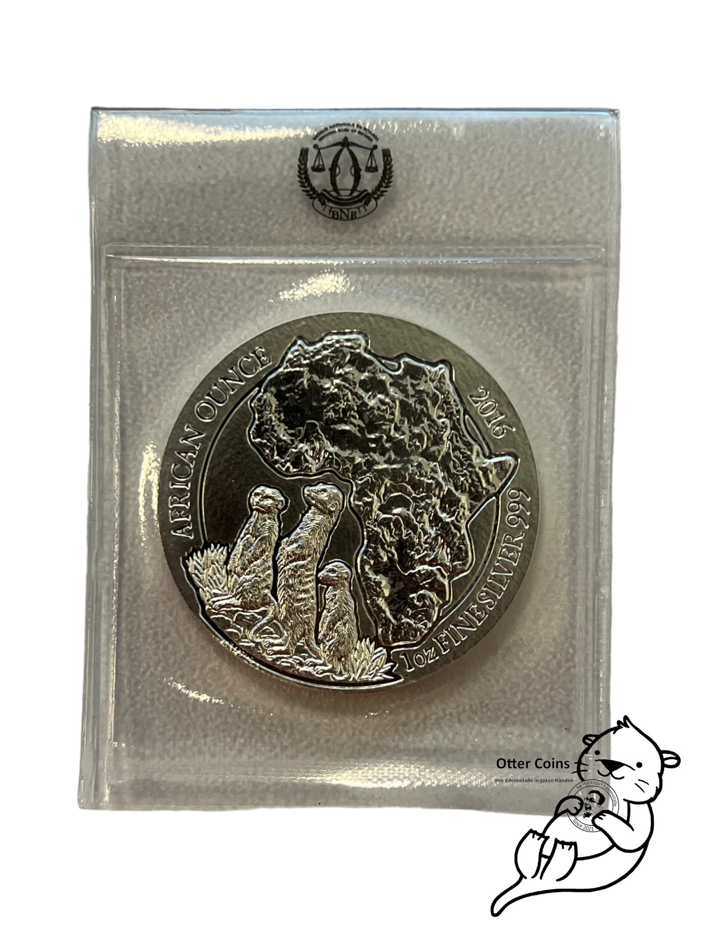 Ruanda Erdmännchen 1 Oz Silbermünze 2016*