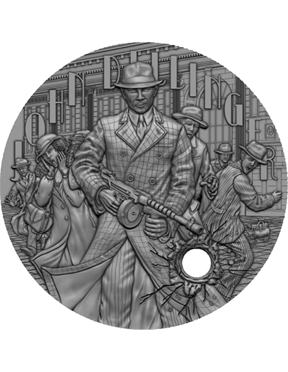John Dillinger Gangster Serie 2 Oz Silbermünze 2022*