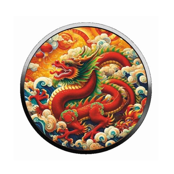 Kanada Maple Leaf Dragon Of Love Color 1oz Silber 2024*