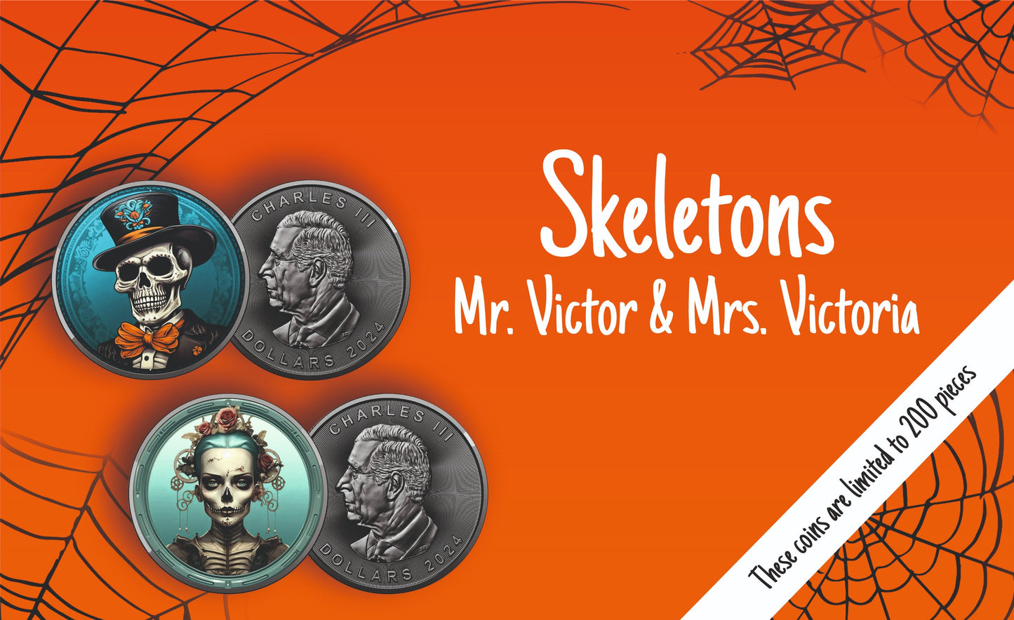 Kanada Maple Leaf Skeletons Mr. Victor Color 1oz Silber