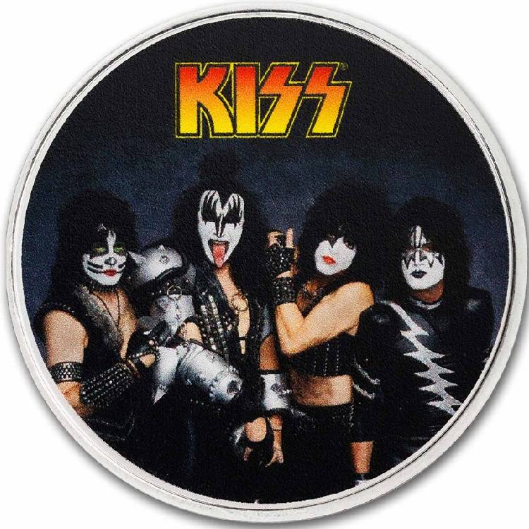 Kiss 50. Jubiläum 1 oz Silbermünze Color Coincard*