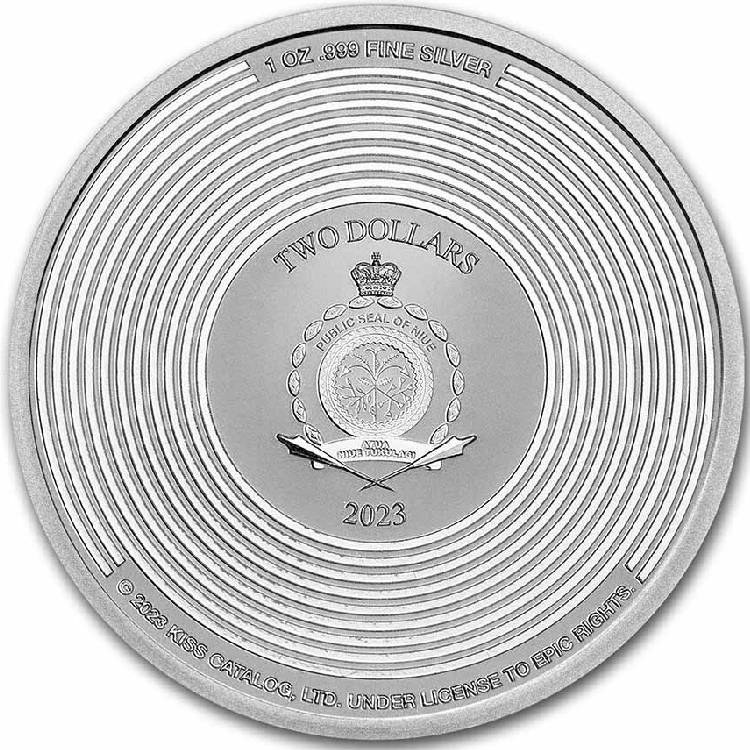 Kiss 50. Jubiläum 1 oz Silbermünze Color Coincard*
