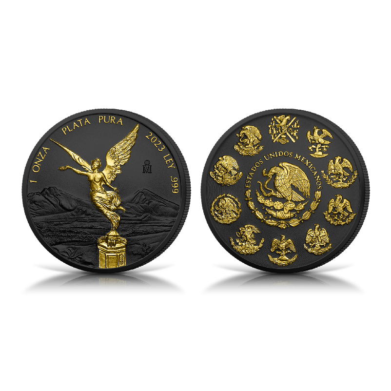 Libertad 1oz Silber 2023 Black Platinum & Gilded