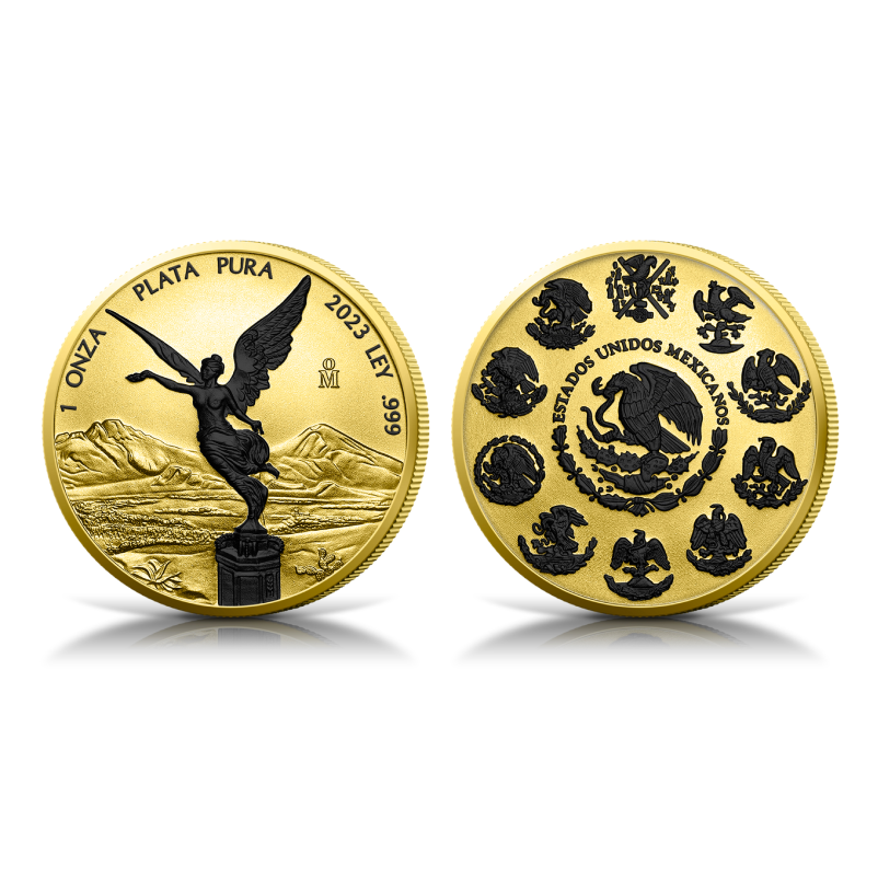 Libertad 1oz Silber 2023 Gilded & Black Platinum