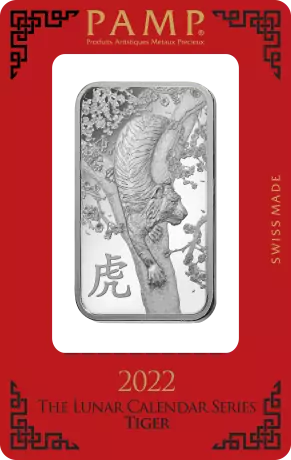 Lunar Tiger 2022 1 oz Silberbarren PAMP*