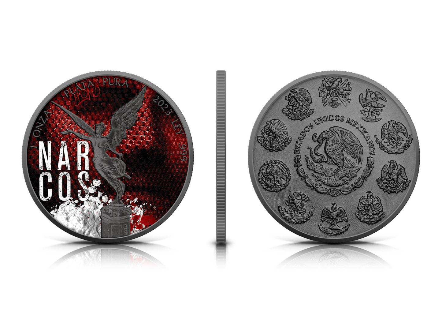 Mexico 2023 1 oz Silver Glow in the Dark N@RC0S Libertad