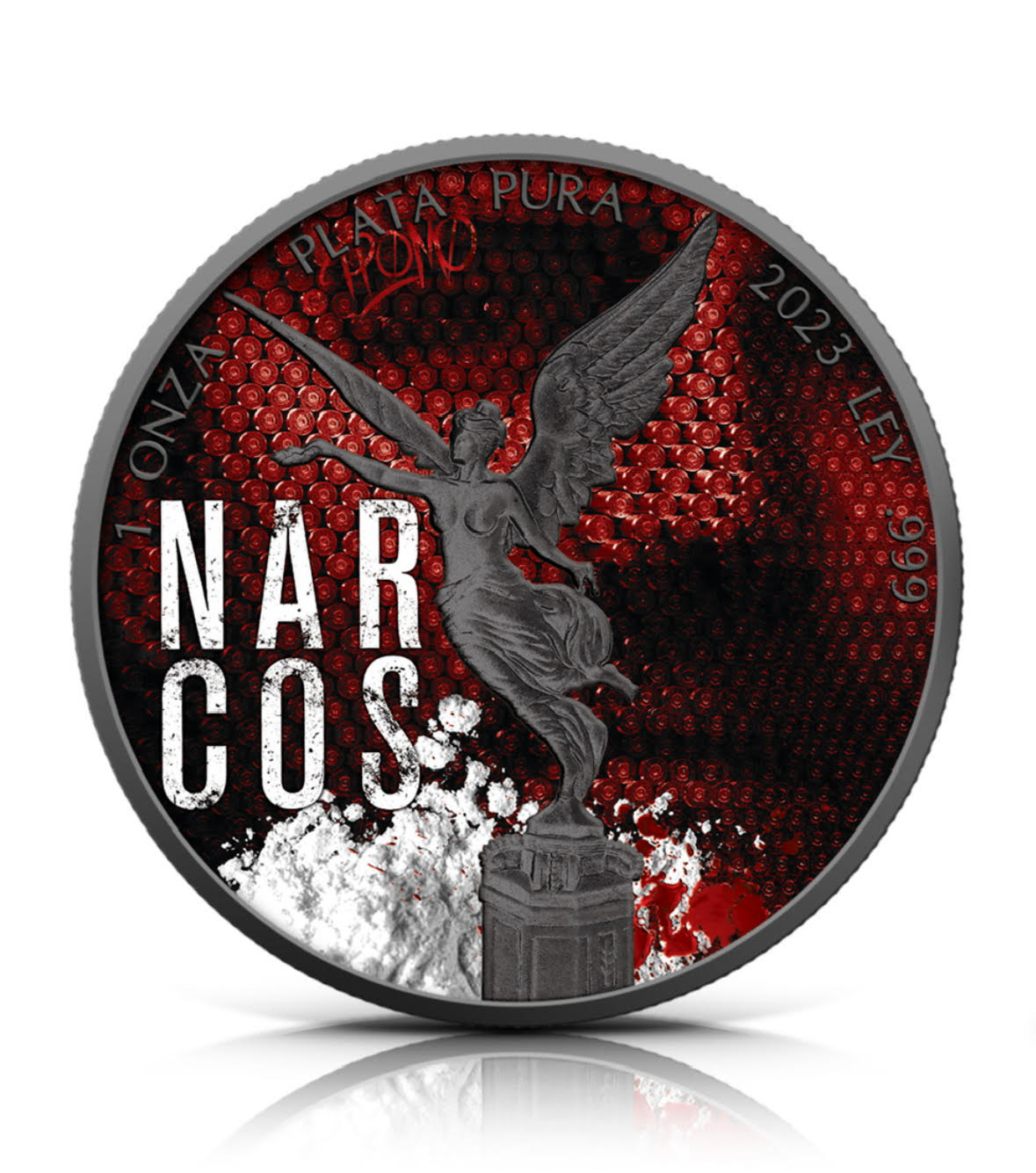 Mexico 2023 1 oz Silver Glow in the Dark N@RC0S Libertad
