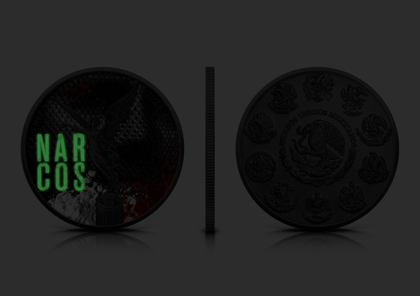 Mexico 2023 1 oz Silver Glow in the Dark N@RC0S Libertad