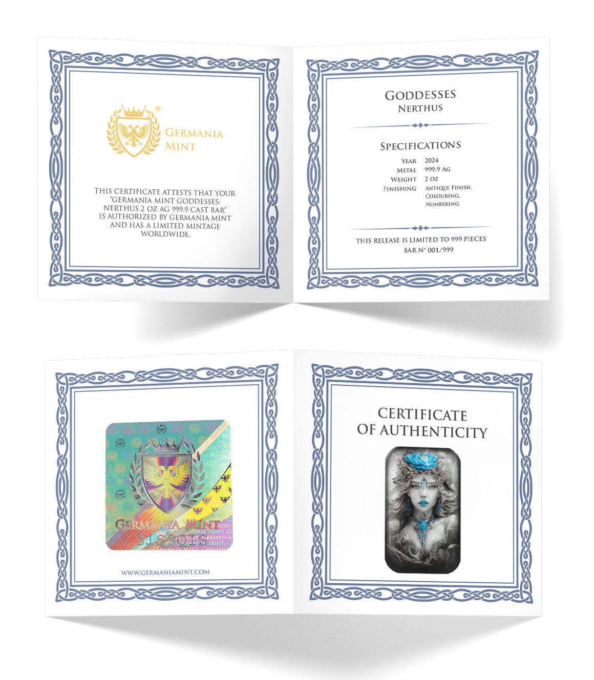 Germania Mint Goddesses Nerthus 2 oz Silberbarren