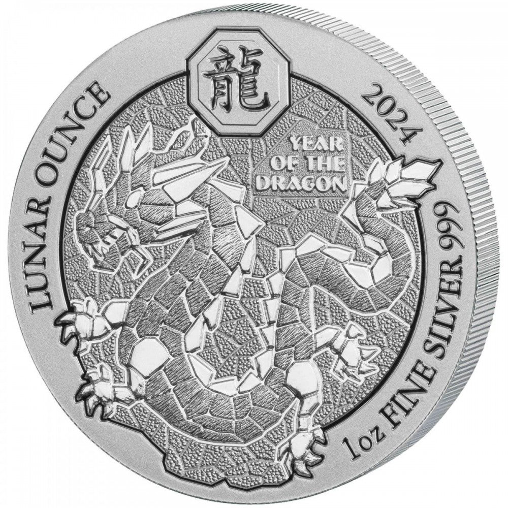 Ruanda Lunar Drache 1 Oz Silbermünze 2024