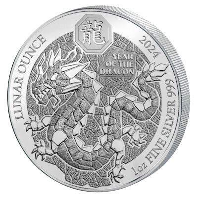 Ruanda Lunar Drache 1 Oz Silbermünze 2024 Proof*