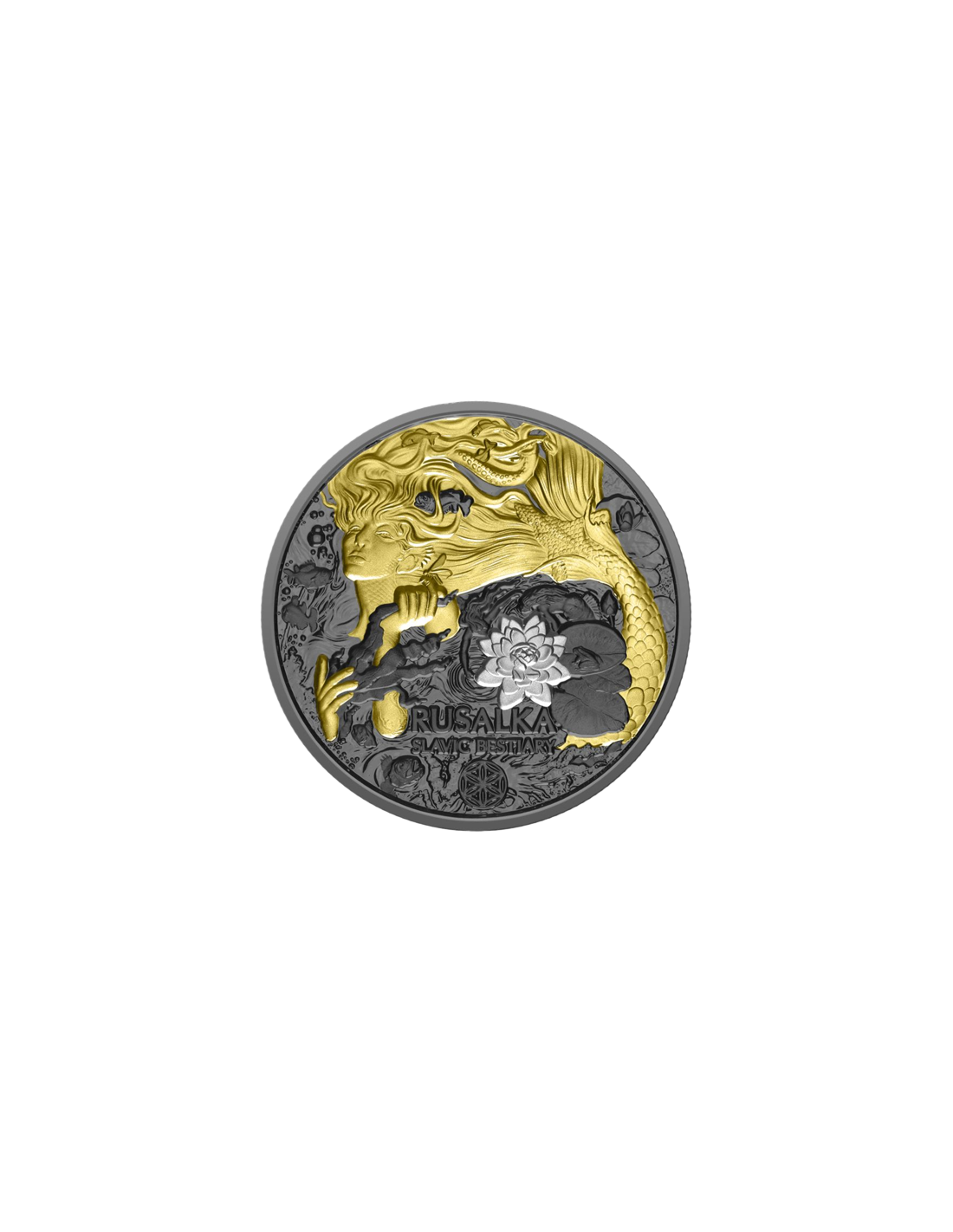 Slavik Bestiary Rusalka 2oz Silbermünze 999 2023 Gilded*
