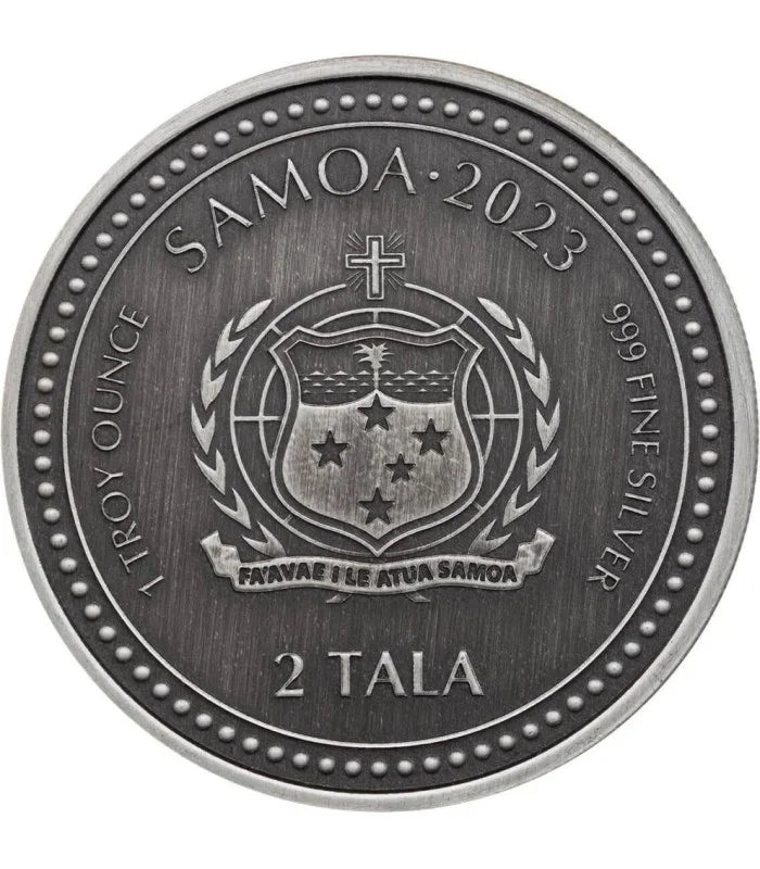 Samoa Seahorse 1 Oz Silbermünze Antik Finish 2023*