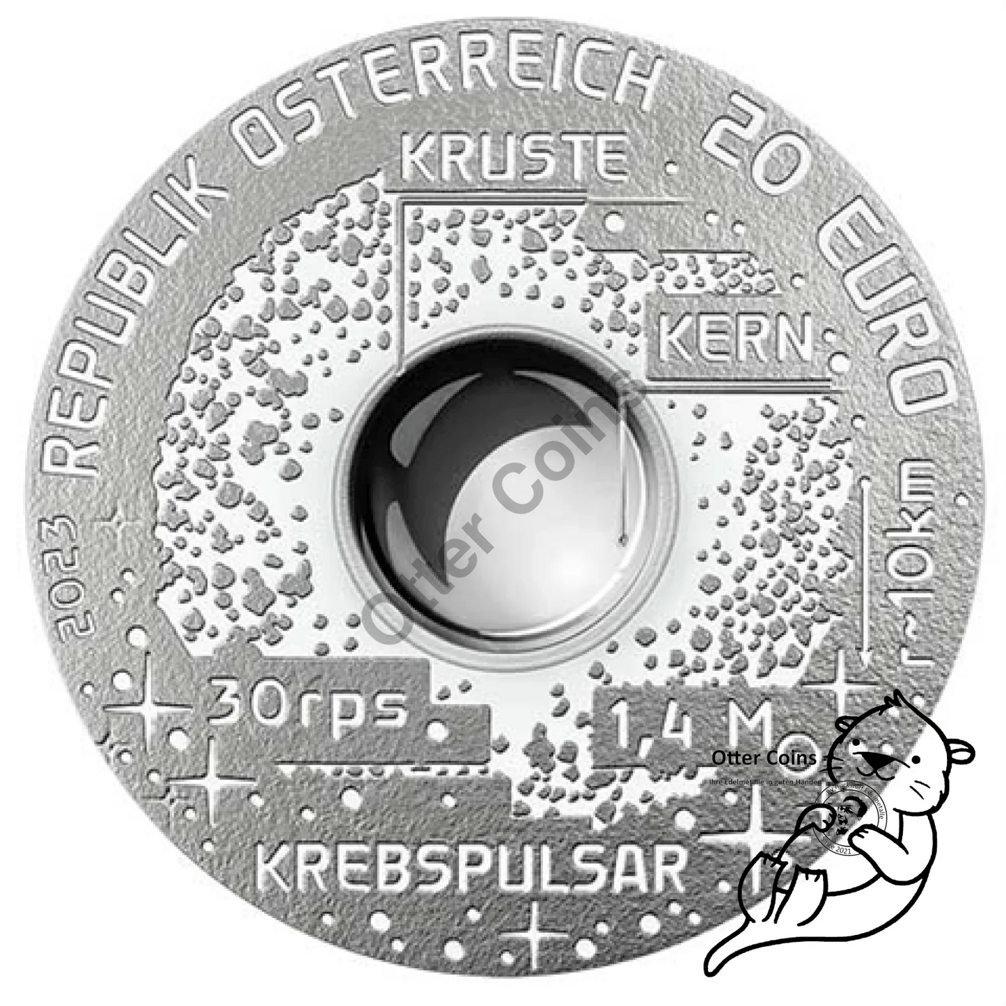 20 Euro Neutronenstern Österreich 2/3 oz Silbermünze 2023