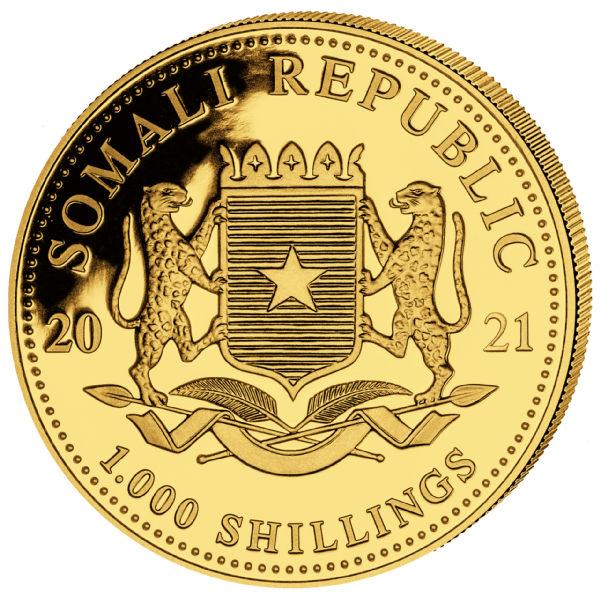 Somalia Elefant 1 oz Goldmünze 2021**