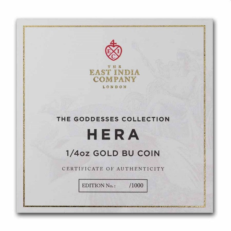 St. Helena 2022 - The Goddesses: Hera 1/4oz BU GOLD**