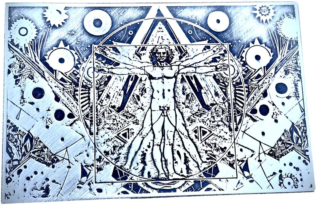 The Vitruvian Man V1 1 oz Silberbarrenkarte by North View