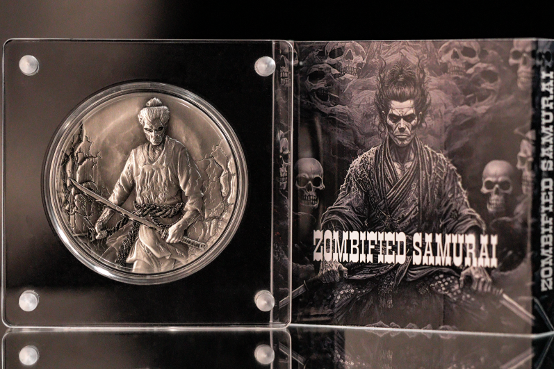 Zombified Samuari 2oz Silbermünze*