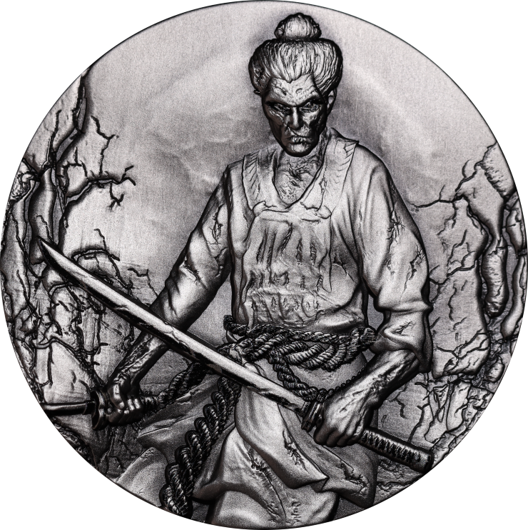 Zombified Samuari 2oz Silbermünze*