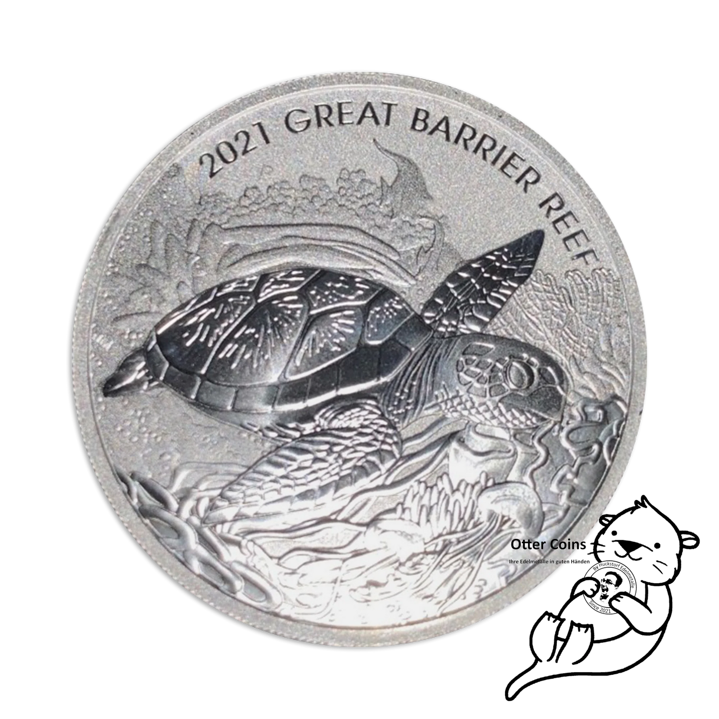 Australian Great Barrier Reef Turtle 2021 2oz Silbermünze*