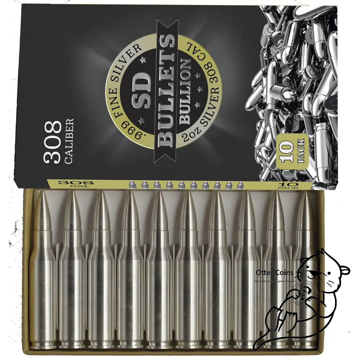 2 oz Silber Bullet.308 Caliber Replika**