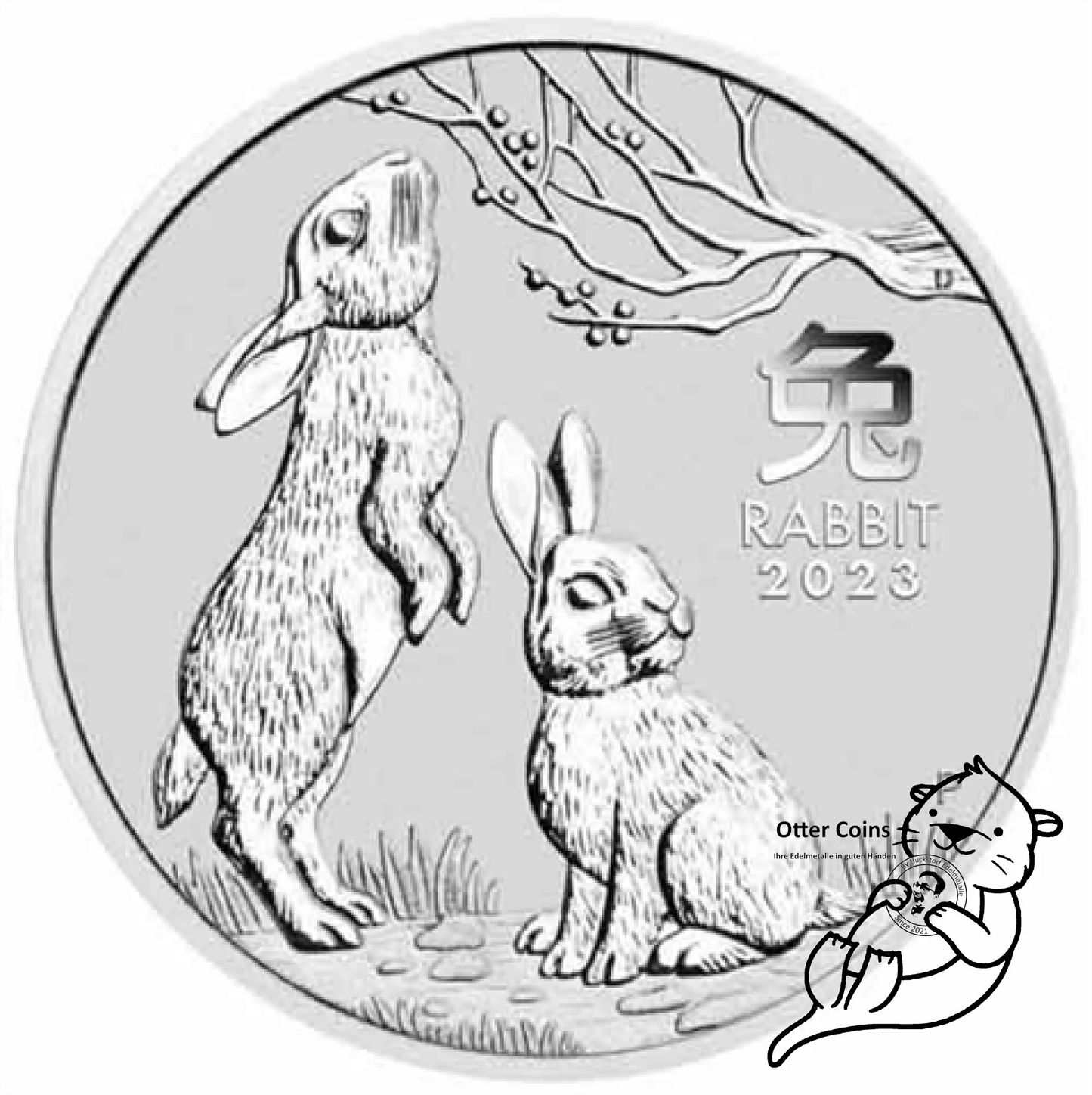 2 oz Silbermünze Australien Lunar III Hase 2023