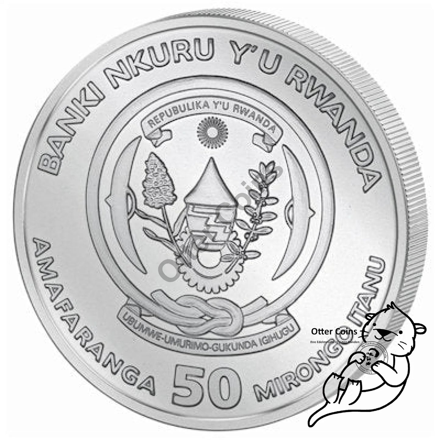 Ruanda Lunar Hase 1 Oz Silbermünze 2023