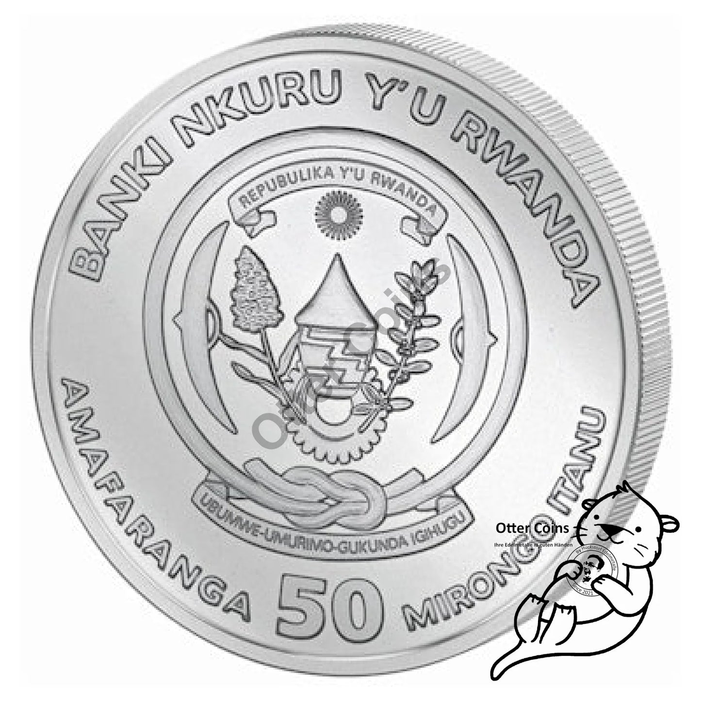 Ruanda Nilkrokodil 1 Oz Silbermünze 2023