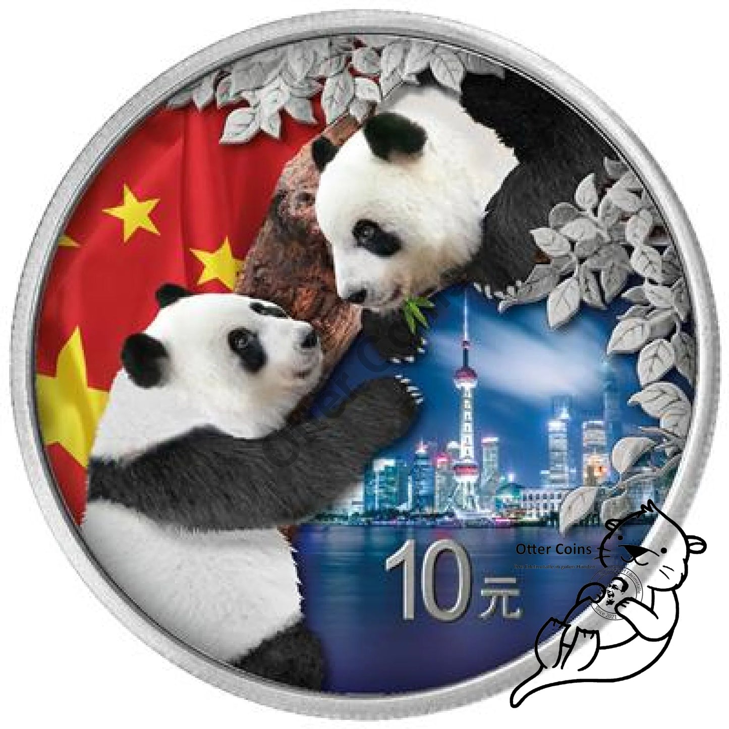 China Panda 2x10 Yuan 30 Gramm Silbermünze 2023 Tag