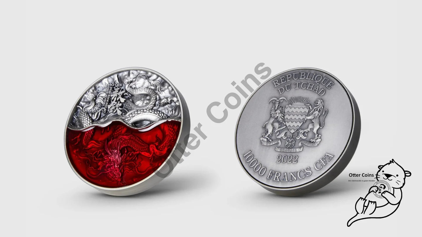 Ao Qin/ Vermillion Dragon Drache 2022 2oz Silbermünze*