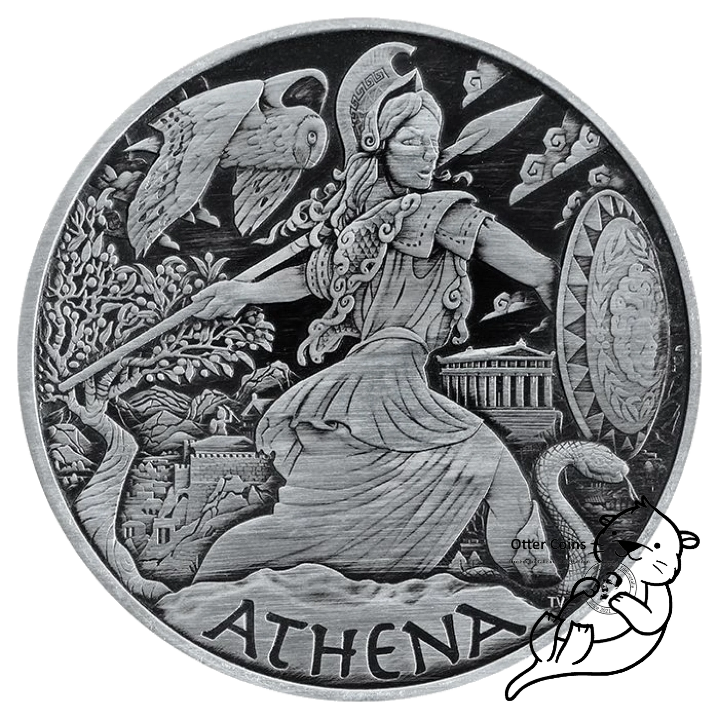 Gods of Olympus Athena Antik Silbermünze 1 oz 2022*