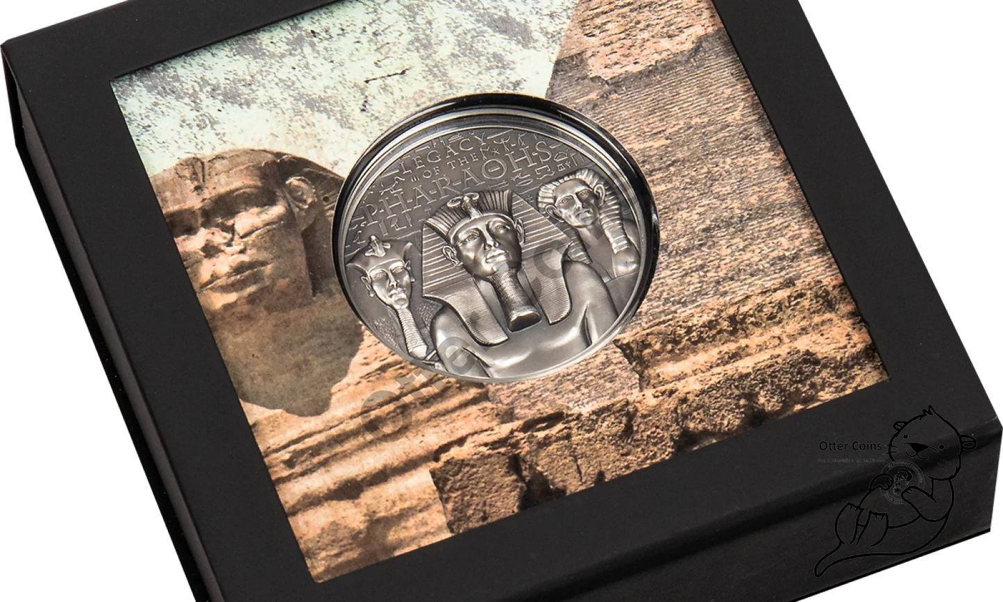 Legacy of the Pharaohs – Silbermünze 3 oz Antique finish*