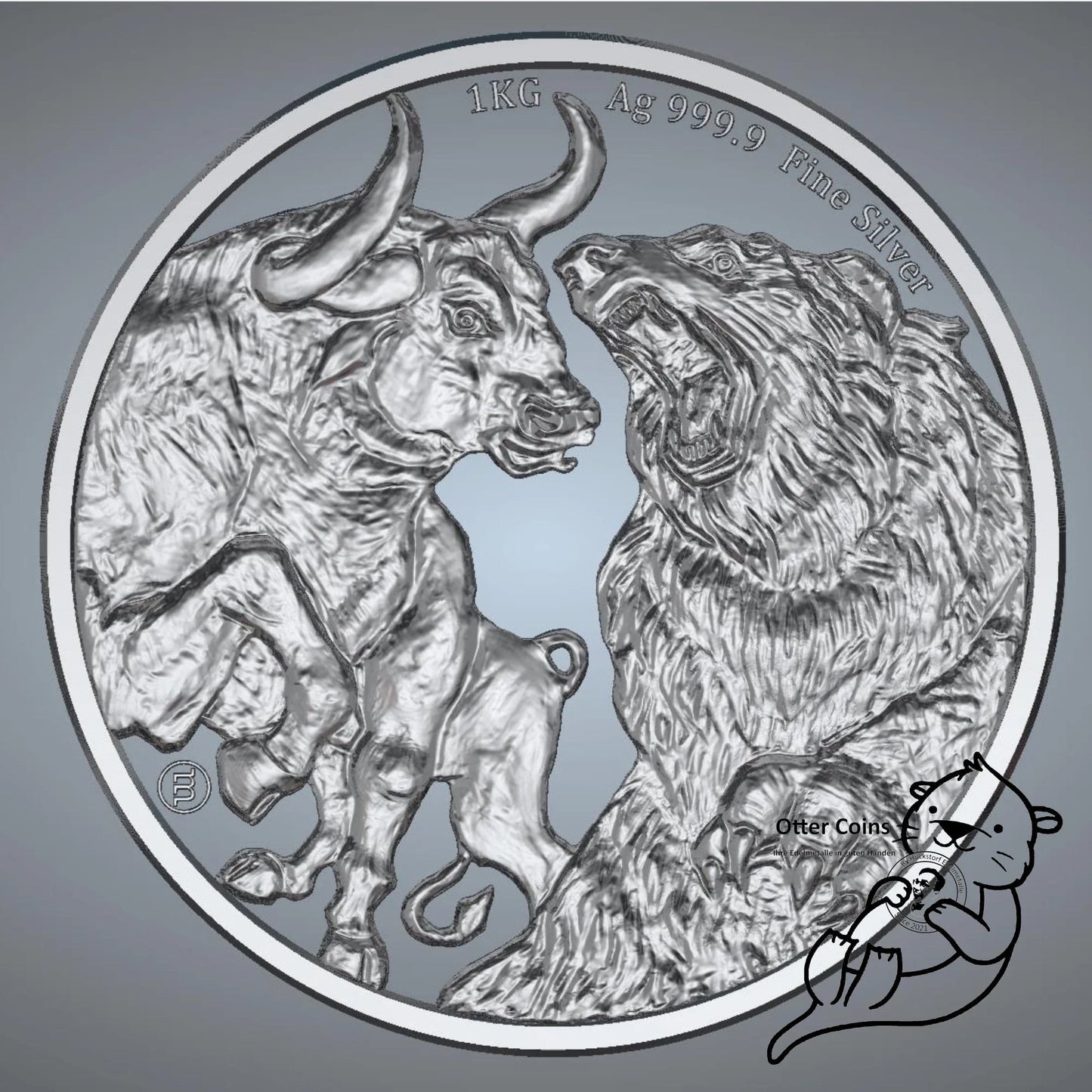 Bull and Bear 1kg Silbermünze*
