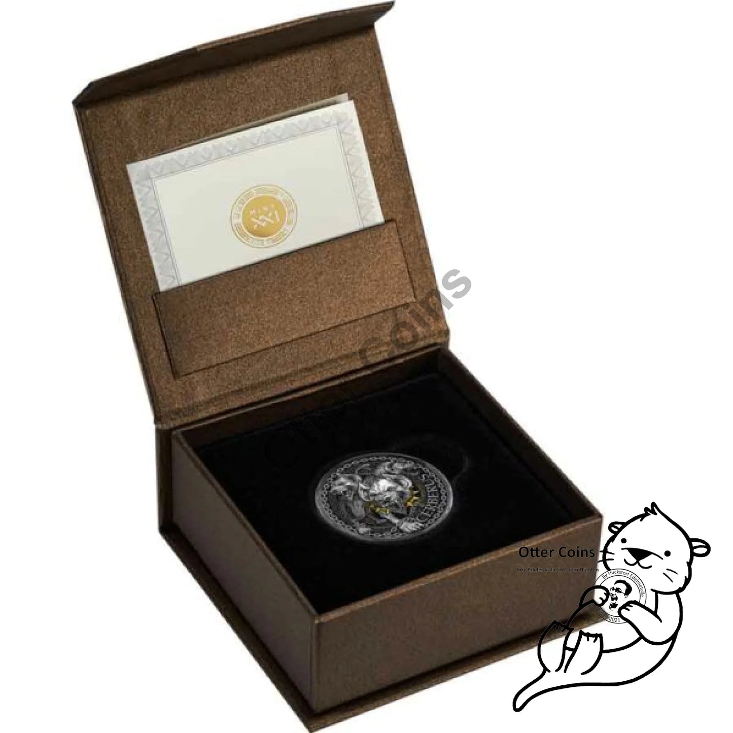 2023 Cameroon 1oz Cerberus 24K Gilded High Relief