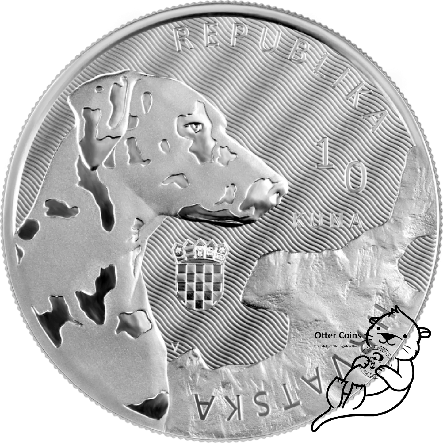 Dalmatiner Dog Authochthonous Crotias Silbermünze Kroatien