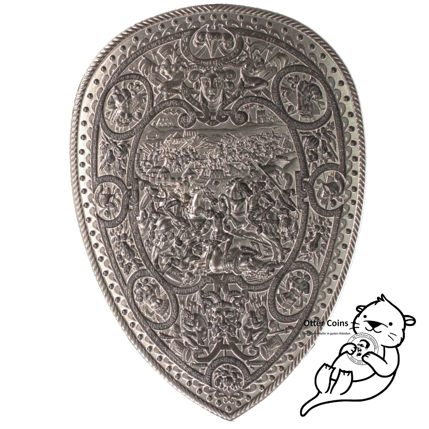 Shield of Henry II. Stacker 2 Oz Silberbarren