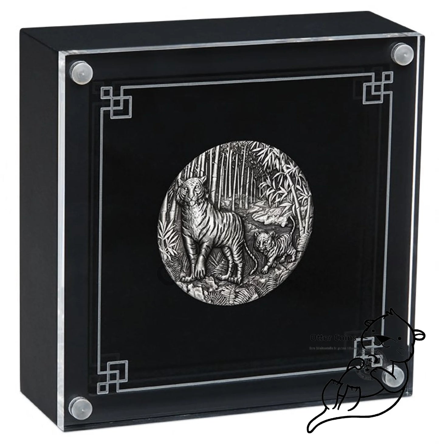 Lunar III Tiger 2 oz Silbermünze Antik Finish 2022