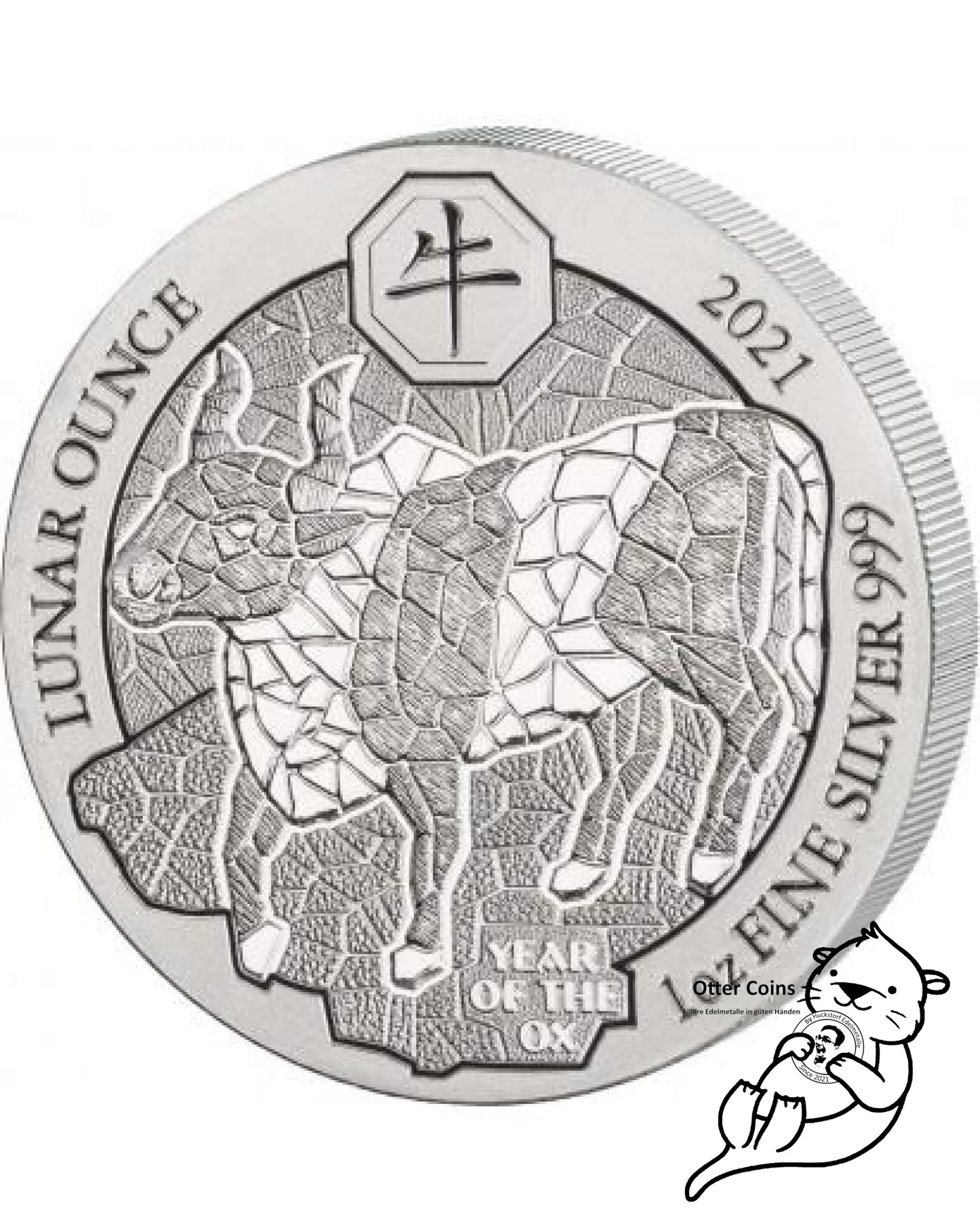 Ruanda Lunar Ochse 1 Oz Silbermünze 2021*